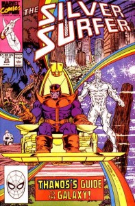 Thanos - netop genopvækket fra de døde i 1990 - og Silver Surfer.